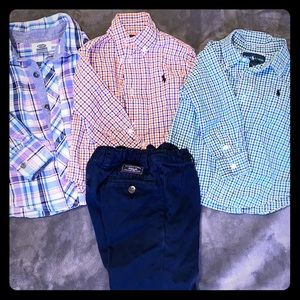 Bundle of toddler dress shirts and pants